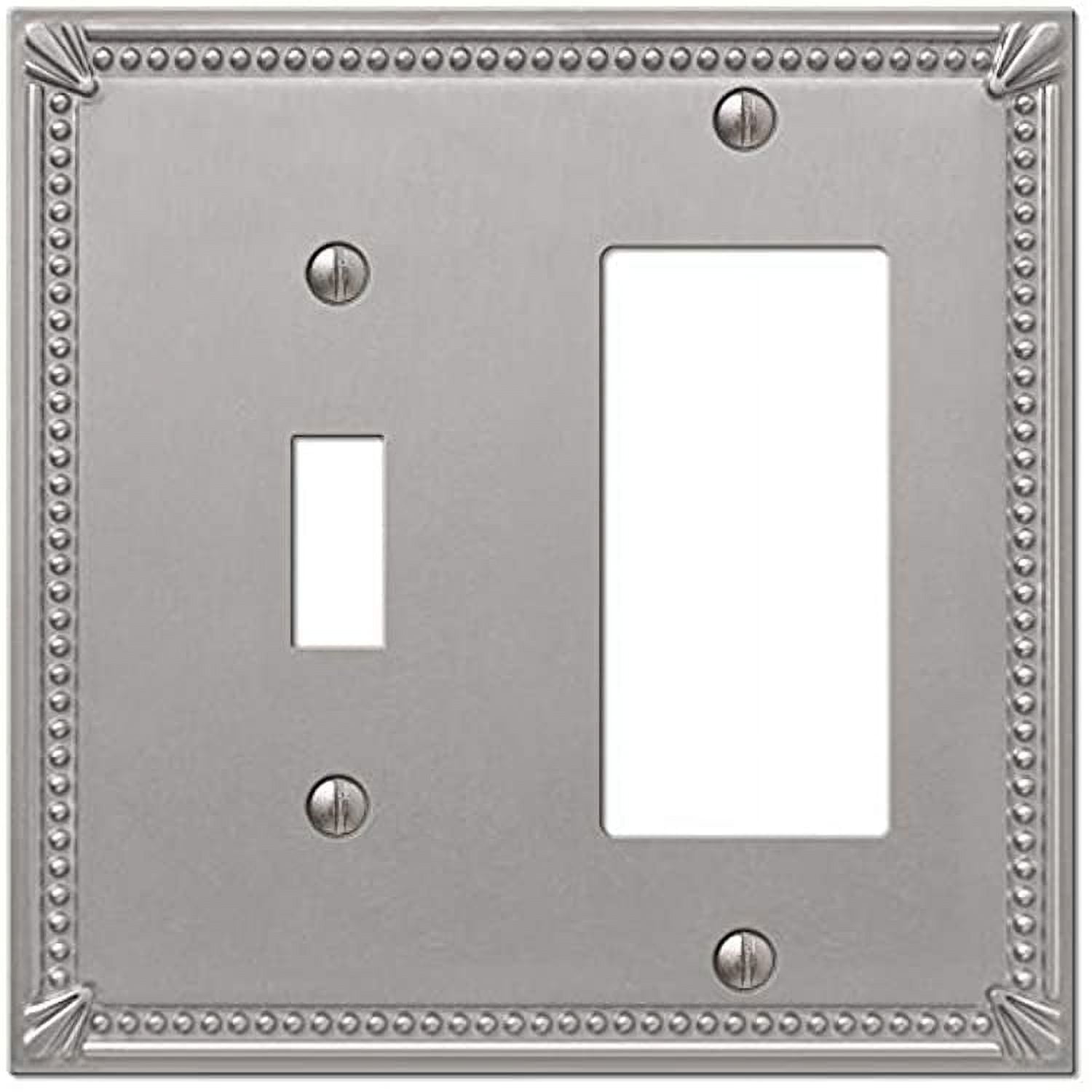 Picture of Amertac Holdings 3009142 Rocker & Toggle Metal Brushed Nickel Wall Plate