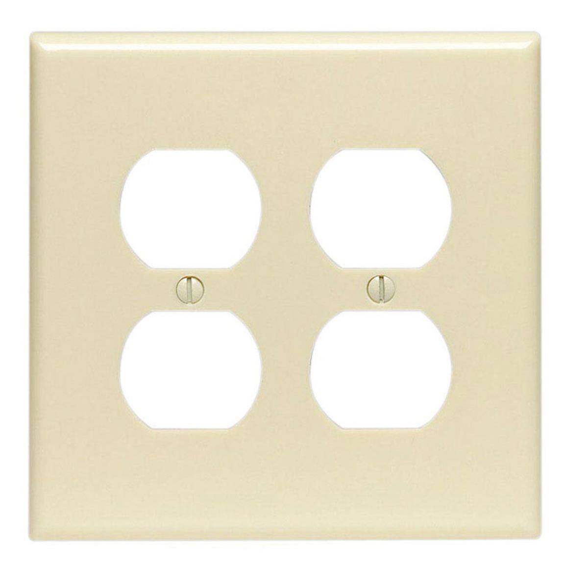 2 Gang Duplex Receptable Ivory Wallplate