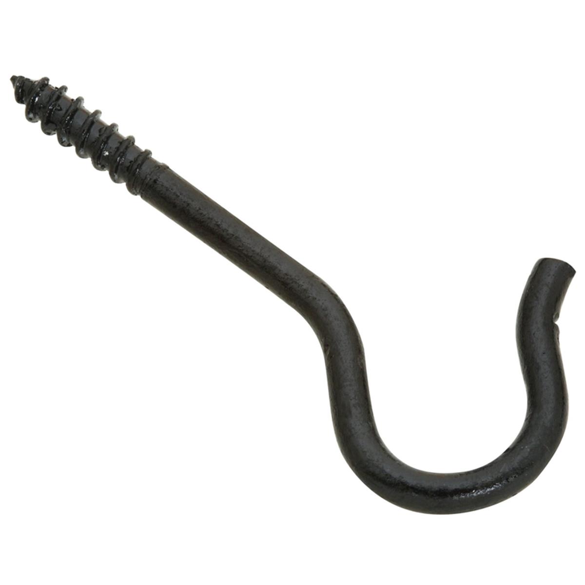 National Hardware 2.5 in. L Black Steel Ceiling Hook 25 lb. cap. 3 pk