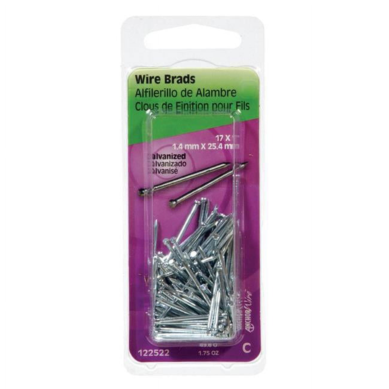 1 x 17 in. 1.75 oz Galvanized Brad