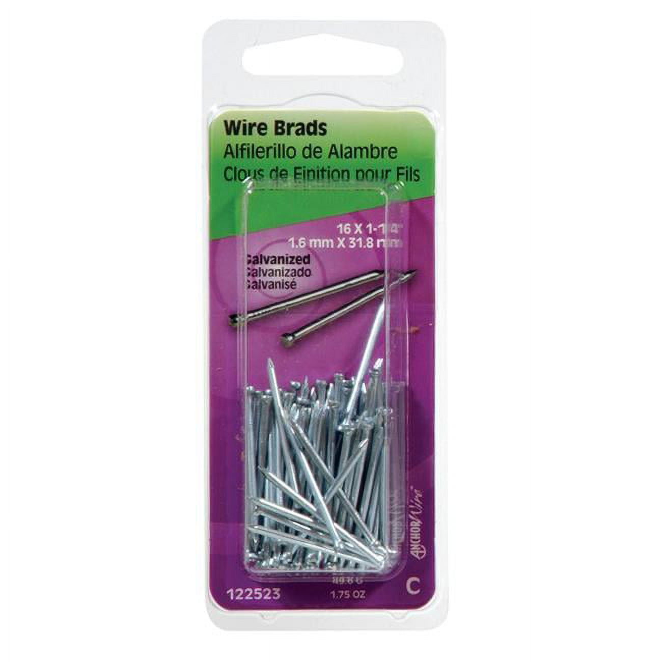 1.25 x 16 in. 1.5 oz Galvanized Brad