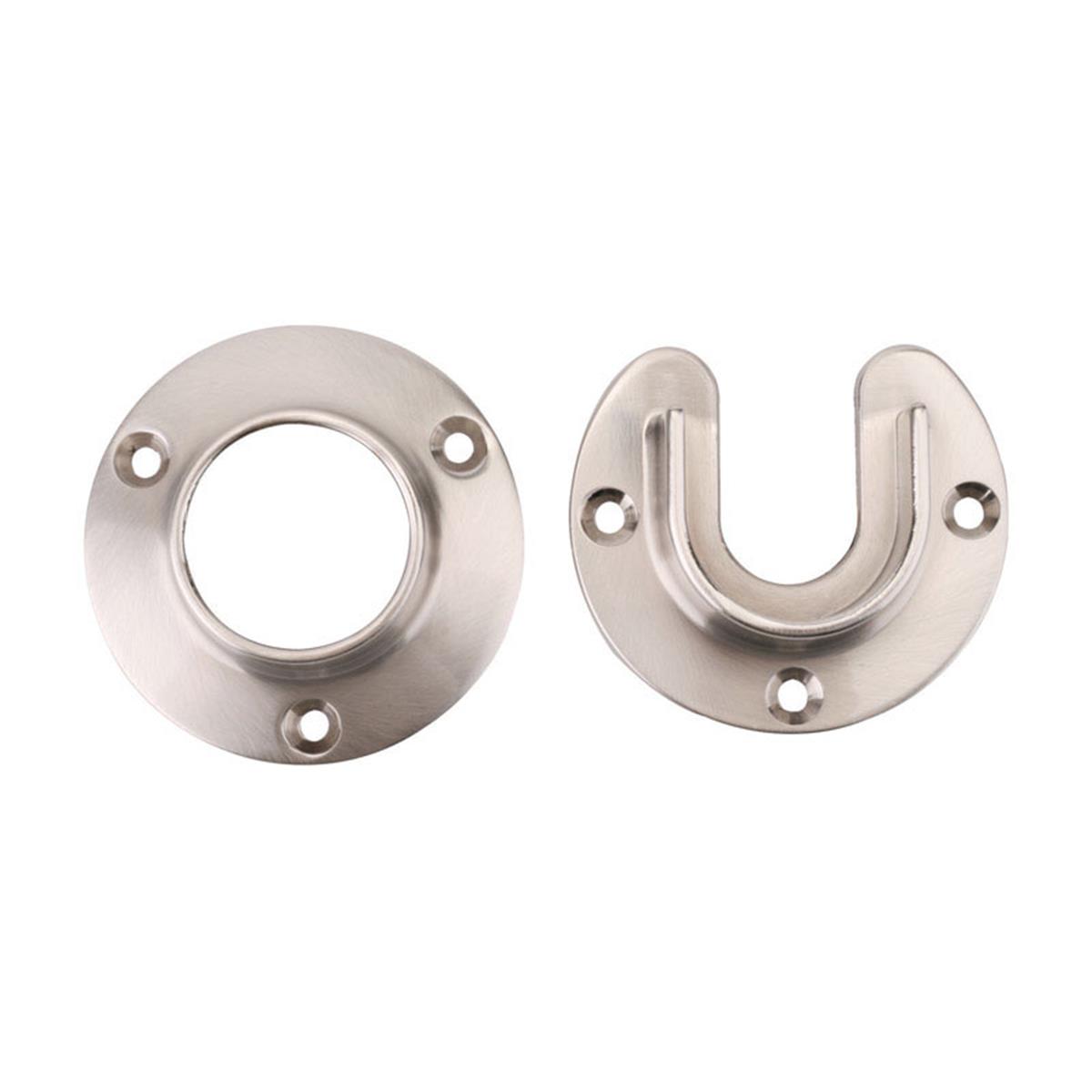 Heavy Duty Closet Pole Sockets, Brushed Nickel