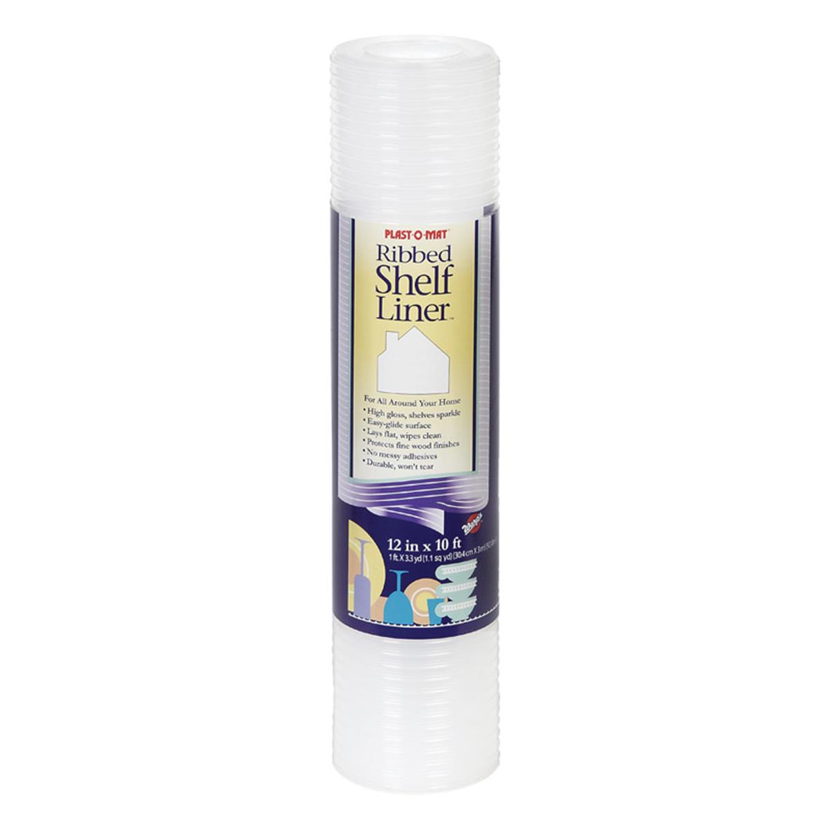12 in. x 10 ft. Clear Ribbed Non-Adhesive Shelf Liner