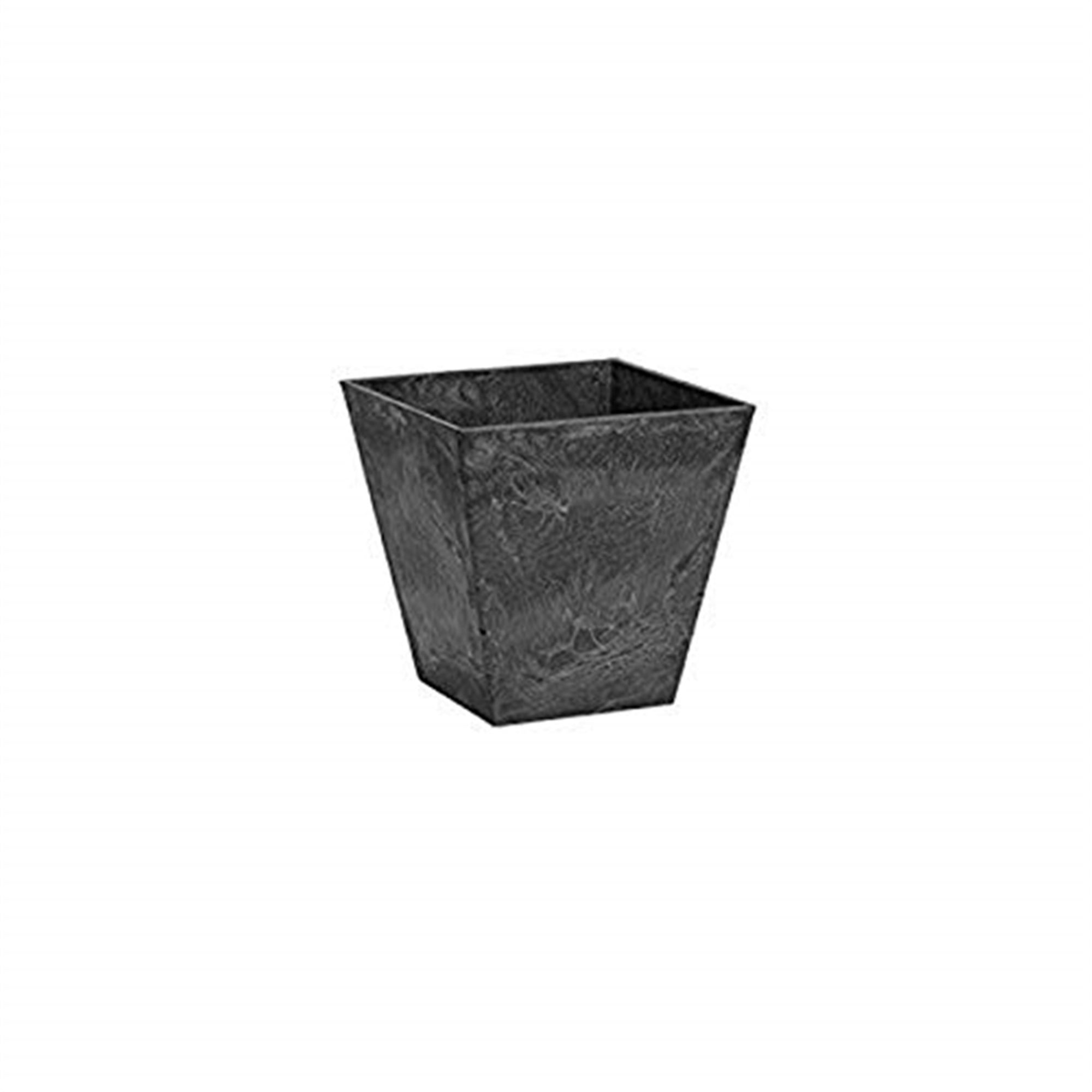 8 in. Black Ella Square Planter