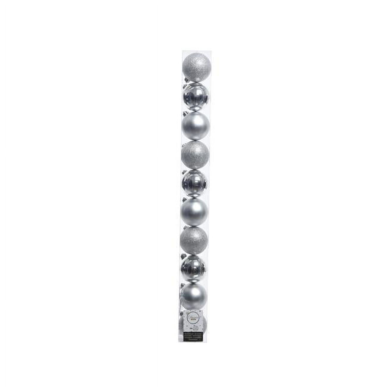 Shatterproof Christmas Baubles Ornament Set, Silver