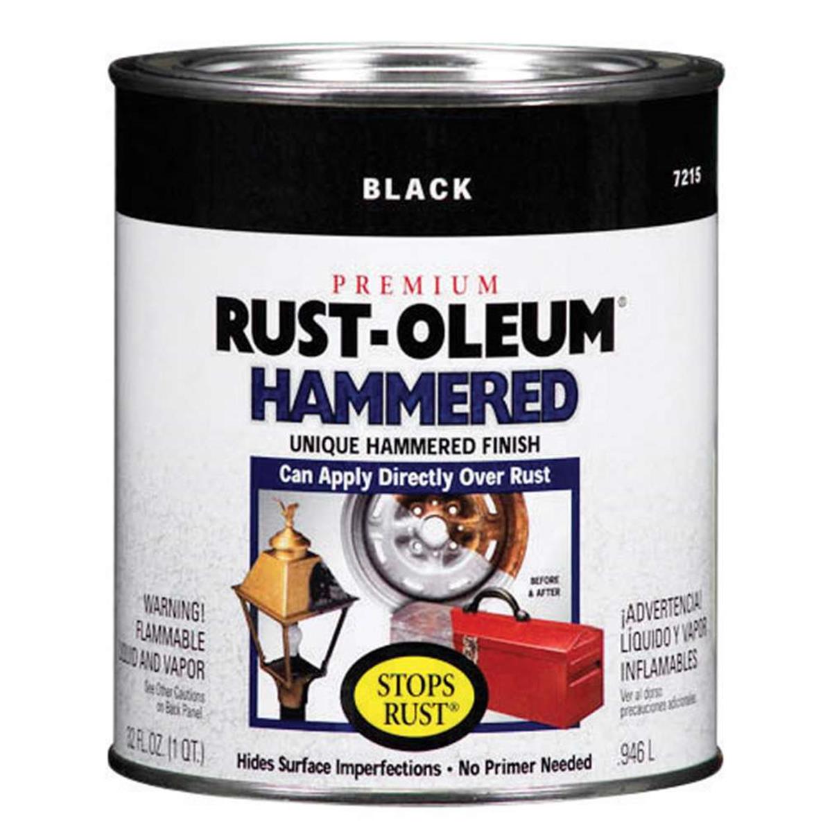 Picture of Rust-Oleum 1095298 Inhibitive Oil Based Gloss Paint&#44; Hammered Black&#44; 1 qt.