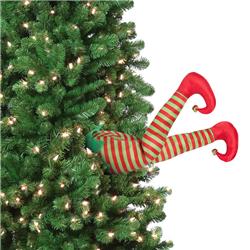 Red Elf Kickers Christmas Decor