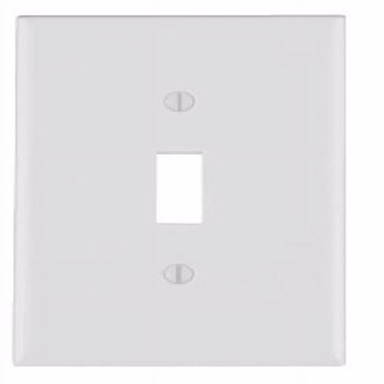 protective Powder Coated 1 Gang Thermoset Plastic Toggle Wall Plate, White