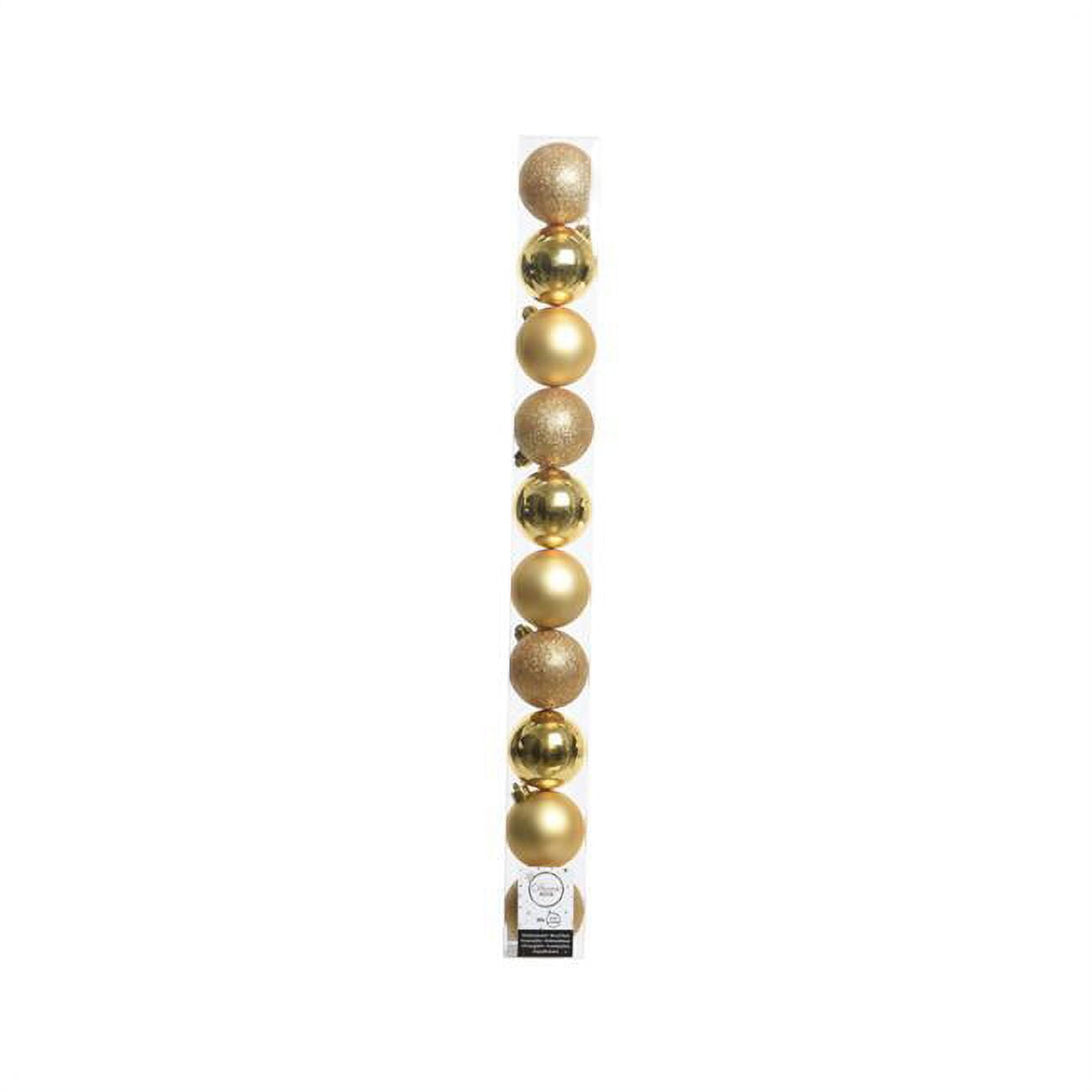 Shatterproof Baubles Ornament, Gold - Pack of 16