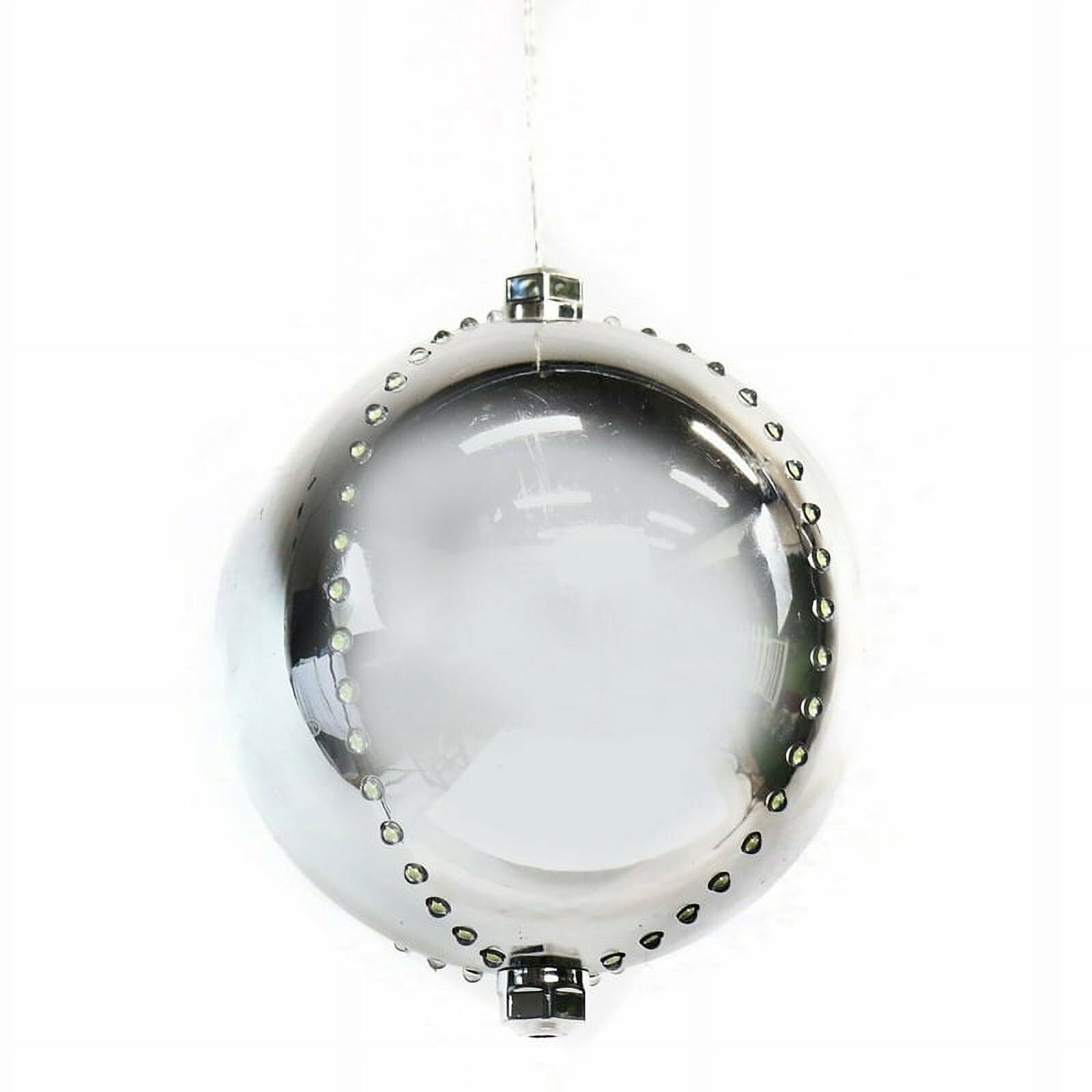 9071182 6 in. LED Lighted Ornament Hanging Decor, Pure White