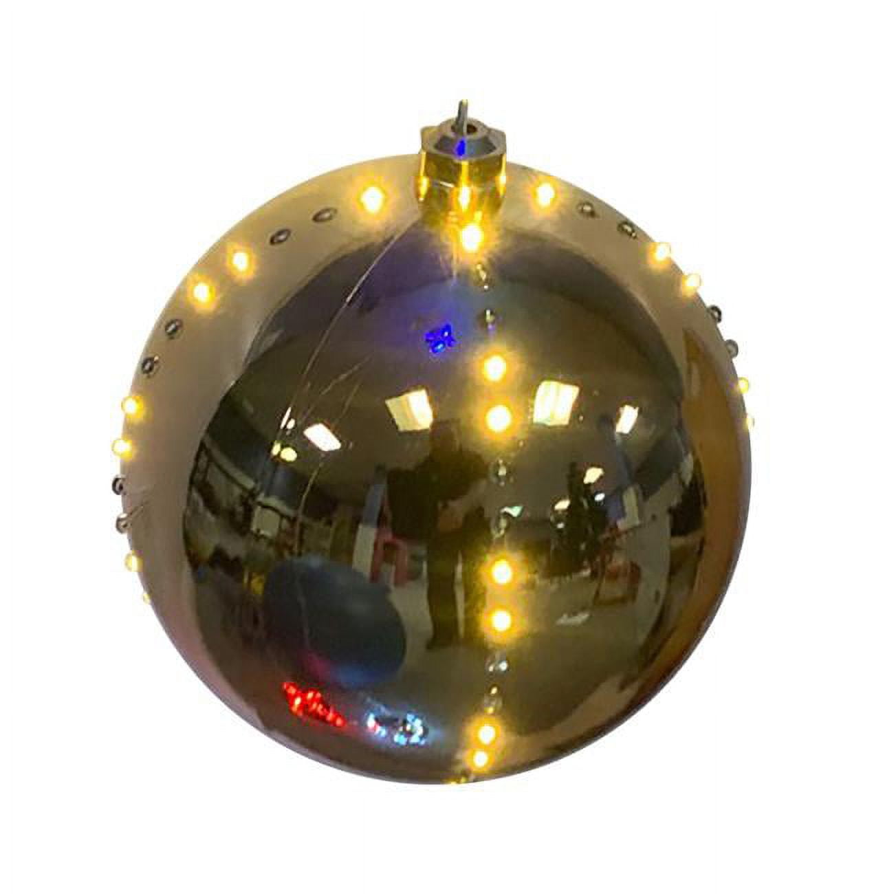 9071183 6 in. LED Lighted Ornament Hanging Decor, Clear & Warm White