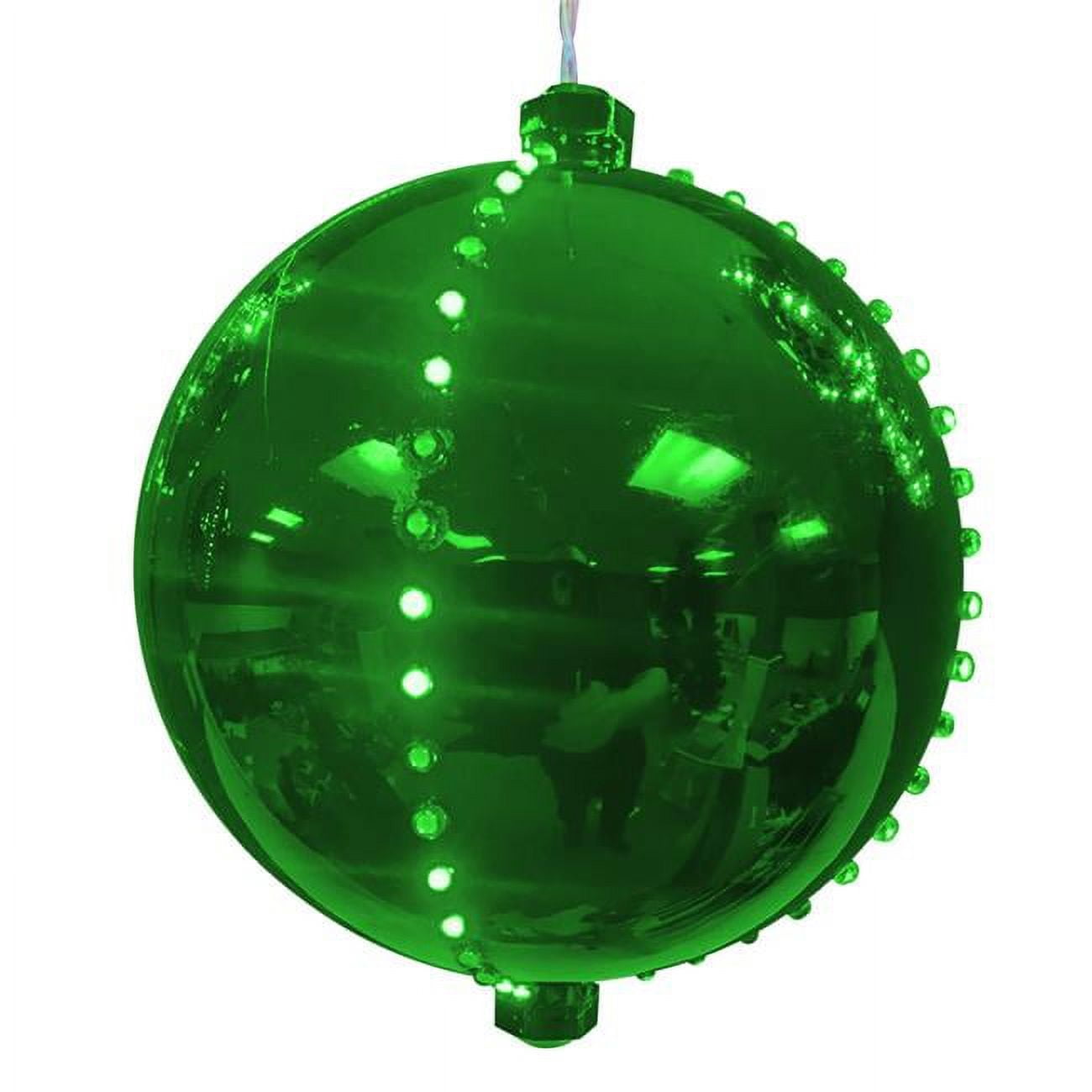 9071188 6 in. LED Lighted Ornament Hanging Decor, Green