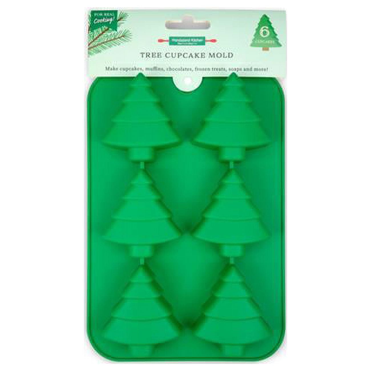 Picture of Hand Stand Kitchen 6030533 Winter Wonderland Holiday Tree Cupcake Mold Silicone