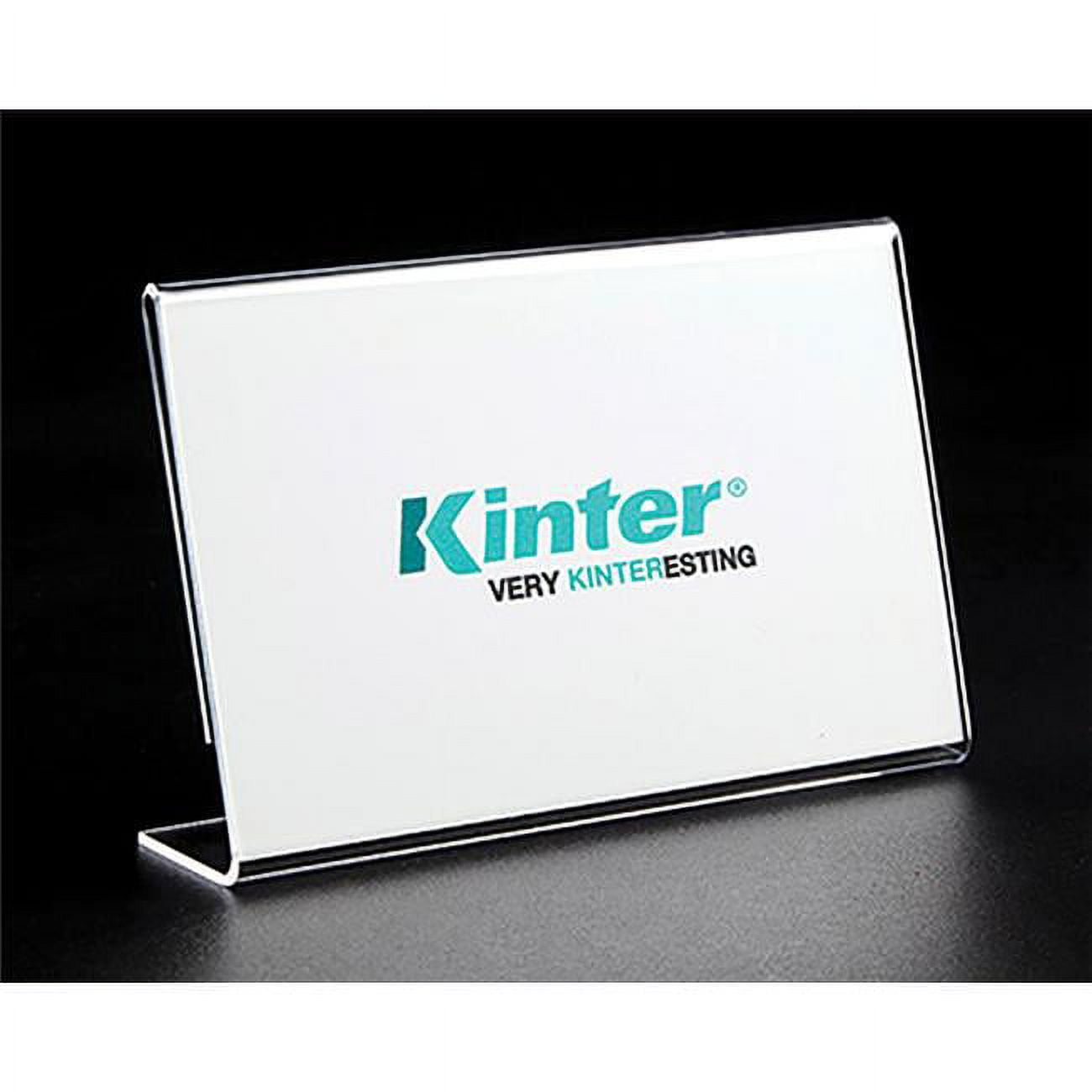 Clear Plastic Counter Slant Back Sign Holder 5-1/2 in. H X 1-7/16 in. W X 7-1/2 in. L