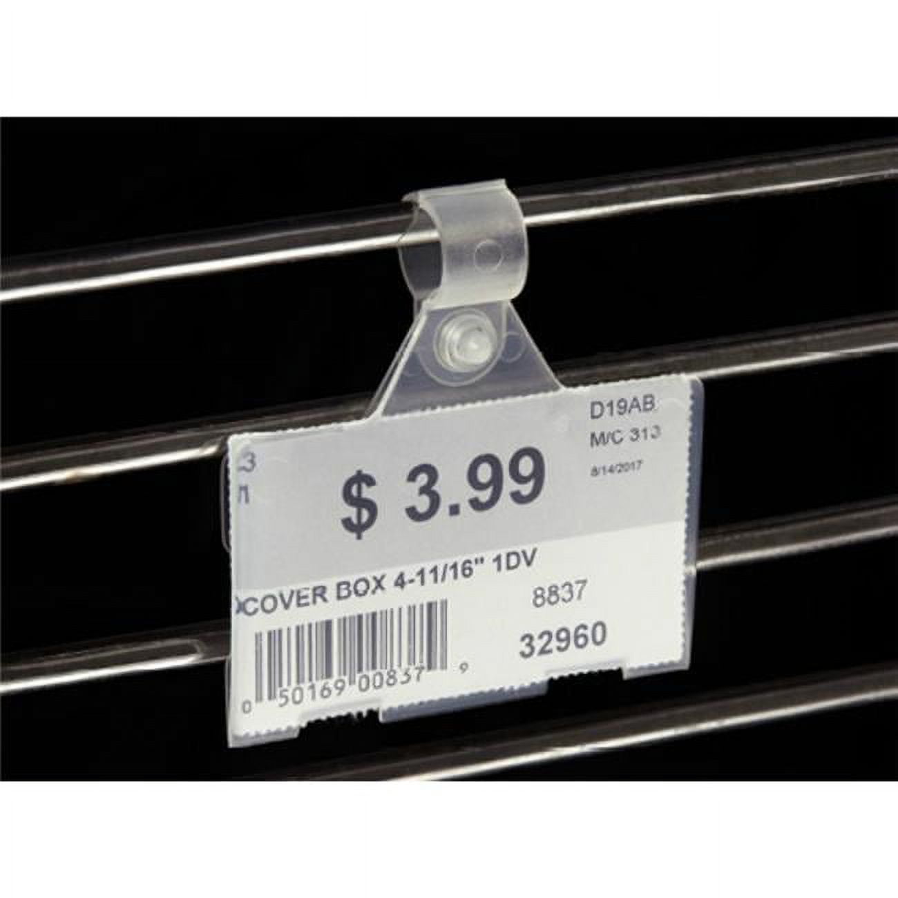 1.25 x 2 in Self-Piercing Pop Polypropylene Ticket Holder, Clear