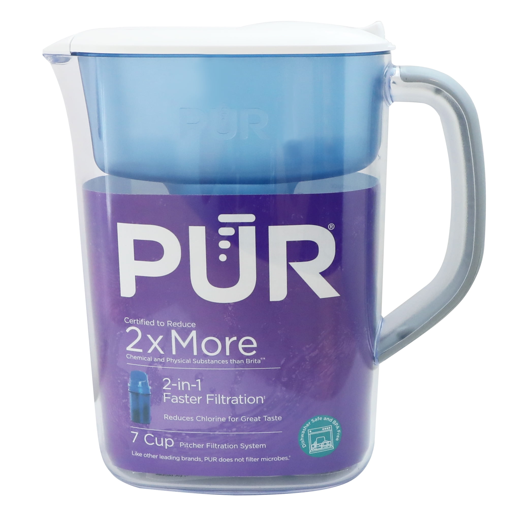 Picture of PUR 6286793 7 Cups Water Filtration Pitcher, Blue - Pack of 2