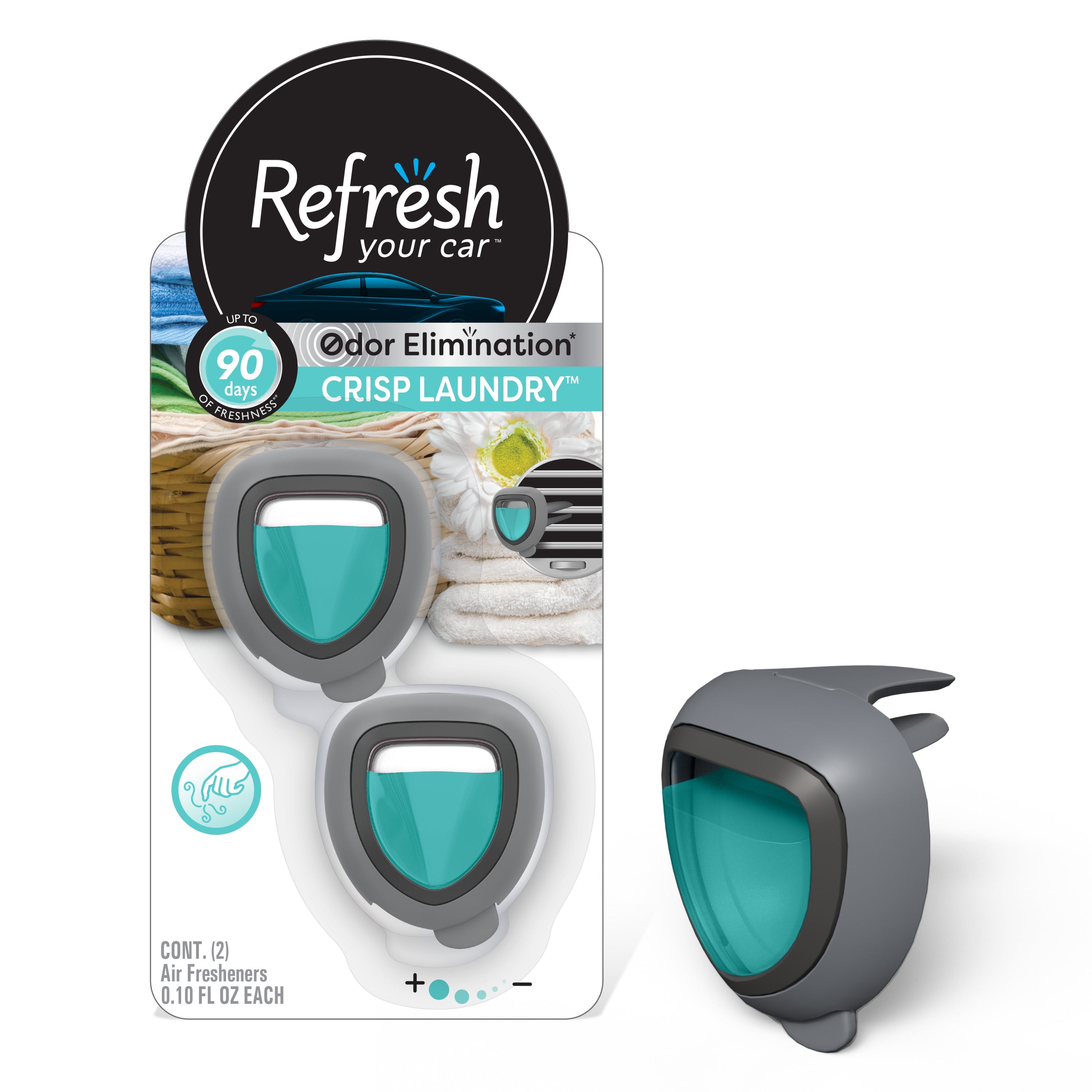 8065302 0.1 oz Crisp Laundry Scent Mini Car Diffuser for Liquid - Pack of 2