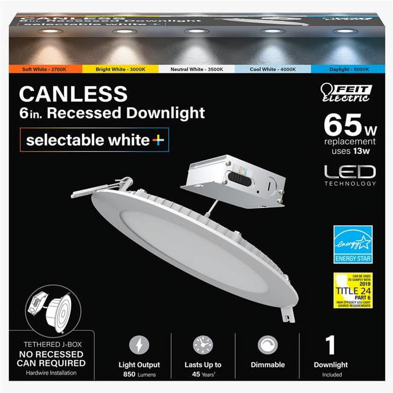 6-inch 13W LED Recessed Downlight - White