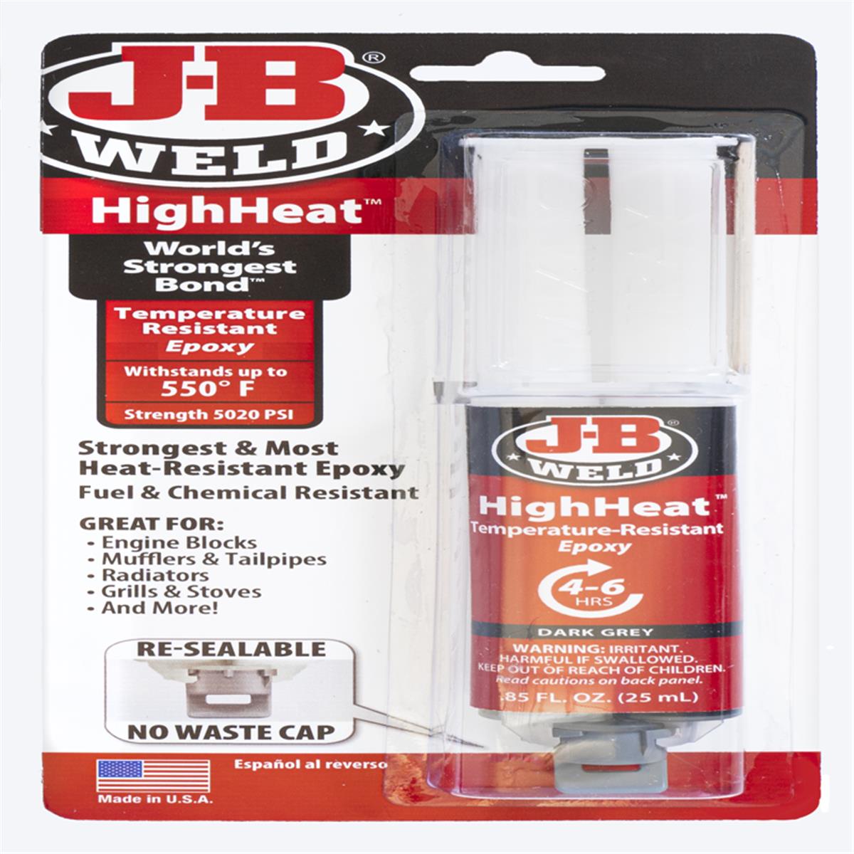 8069542 0.85 oz High Heat & Strength Acrylic Epoxy, Dark Gray