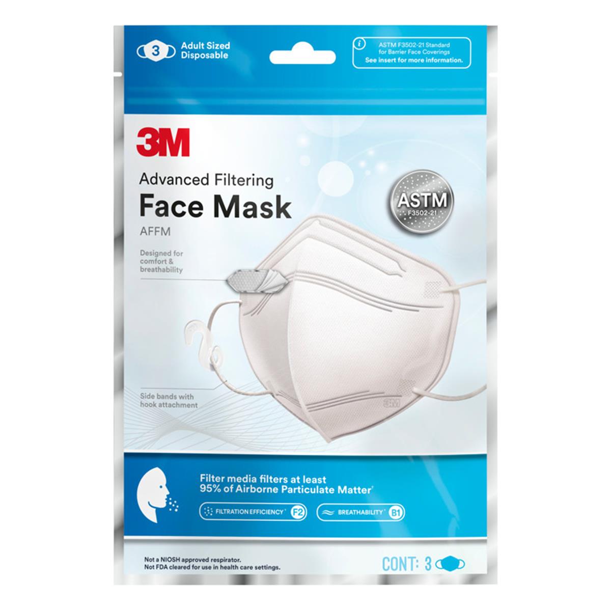 Picture of 3M 2016987 Advanced Filtering Face Mask&#44; White - AFFM - Pack of 3