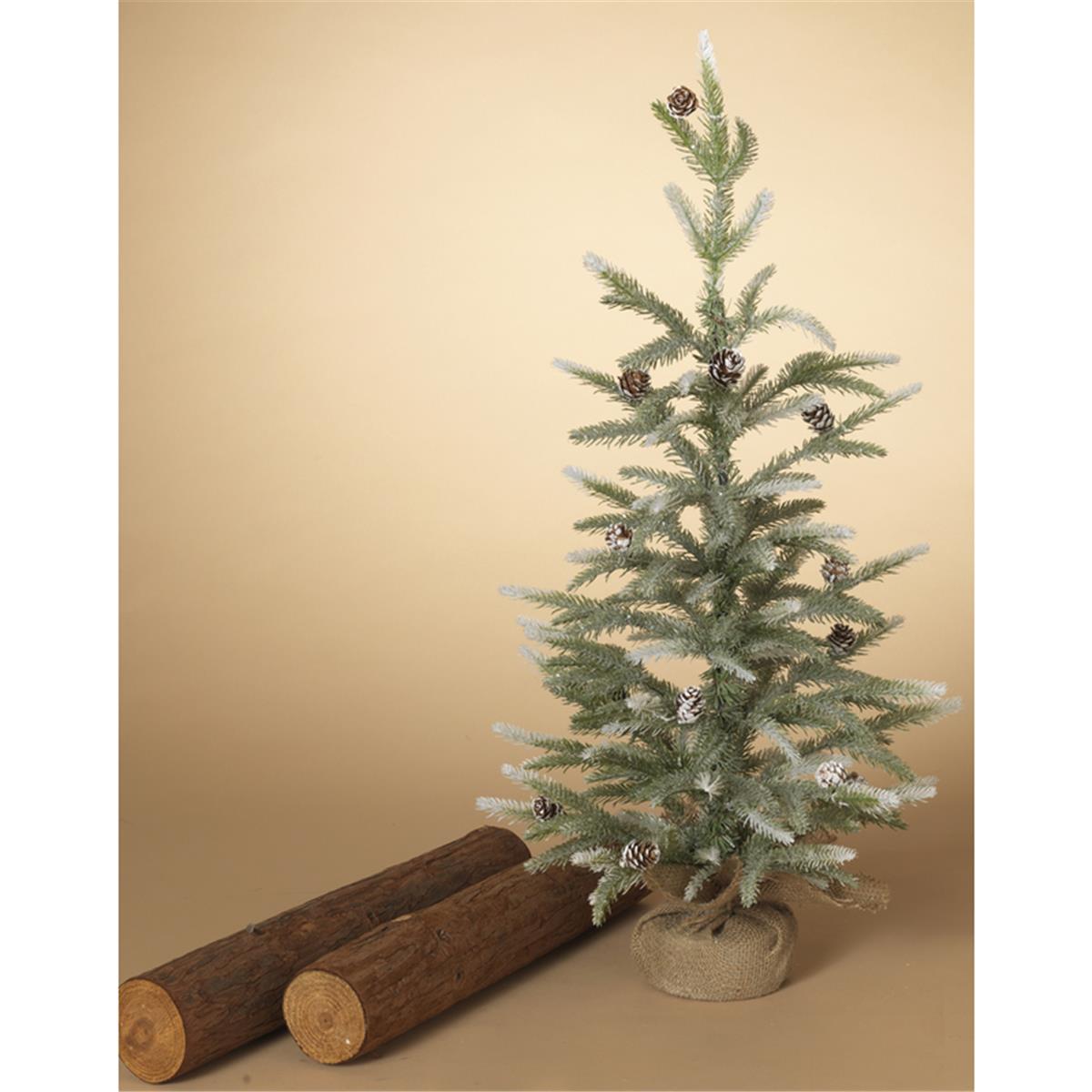 Picture of Gerson 9071202 2 ft. Slim Glittered Pine Christmas Tree - Pack of 4