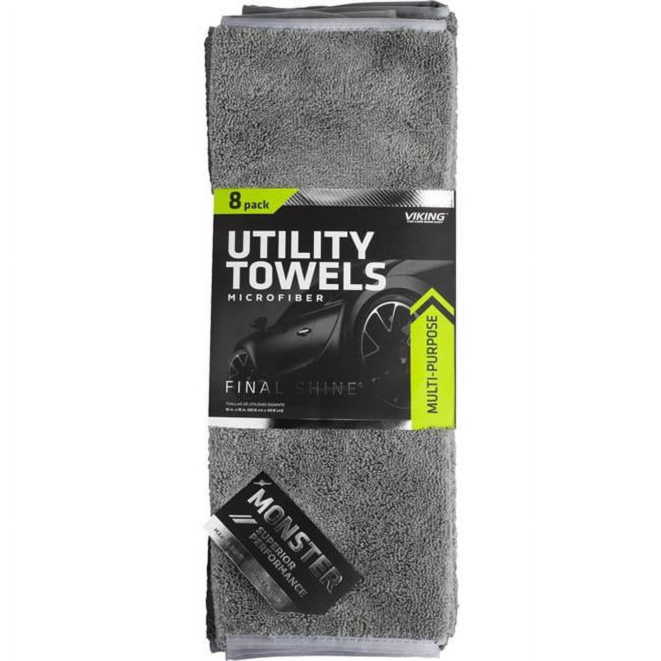 8064941 16 x 16 in. Microfiber Towel, Gray - Pack of 8