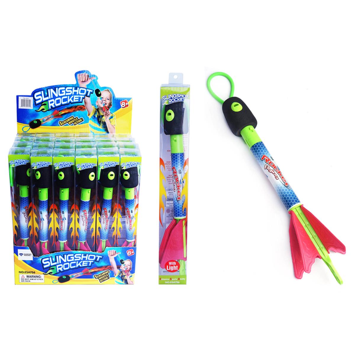 Picture of Diamond Visions 9074180 Light Up Sling Shot Rocket&#44; Assorted Color - Pack of 24