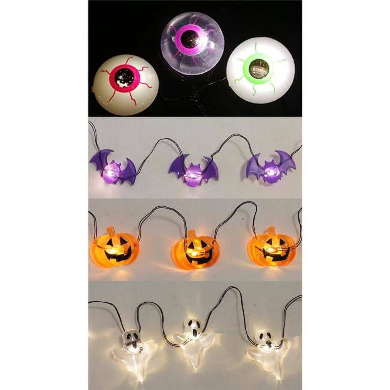 Celebrations LED Eyeballs Bats Pumpkins Flying Ghost Light, Case of 24