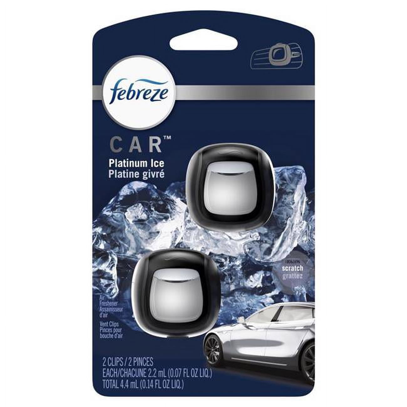 0.07 oz Car Platinum Ice Scent Car Vent Clip Liquid - Pack of 8
