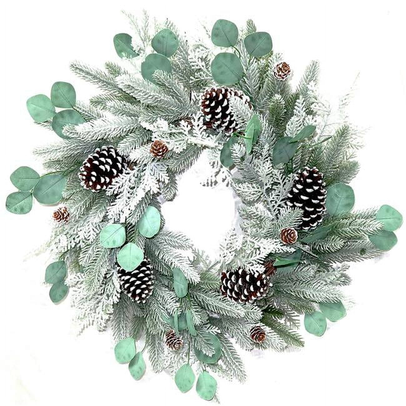 Picture of Celebrations 9071009 Frosted Pine Cone Wreath Indoor Christmas Decor&#44; Multi Color