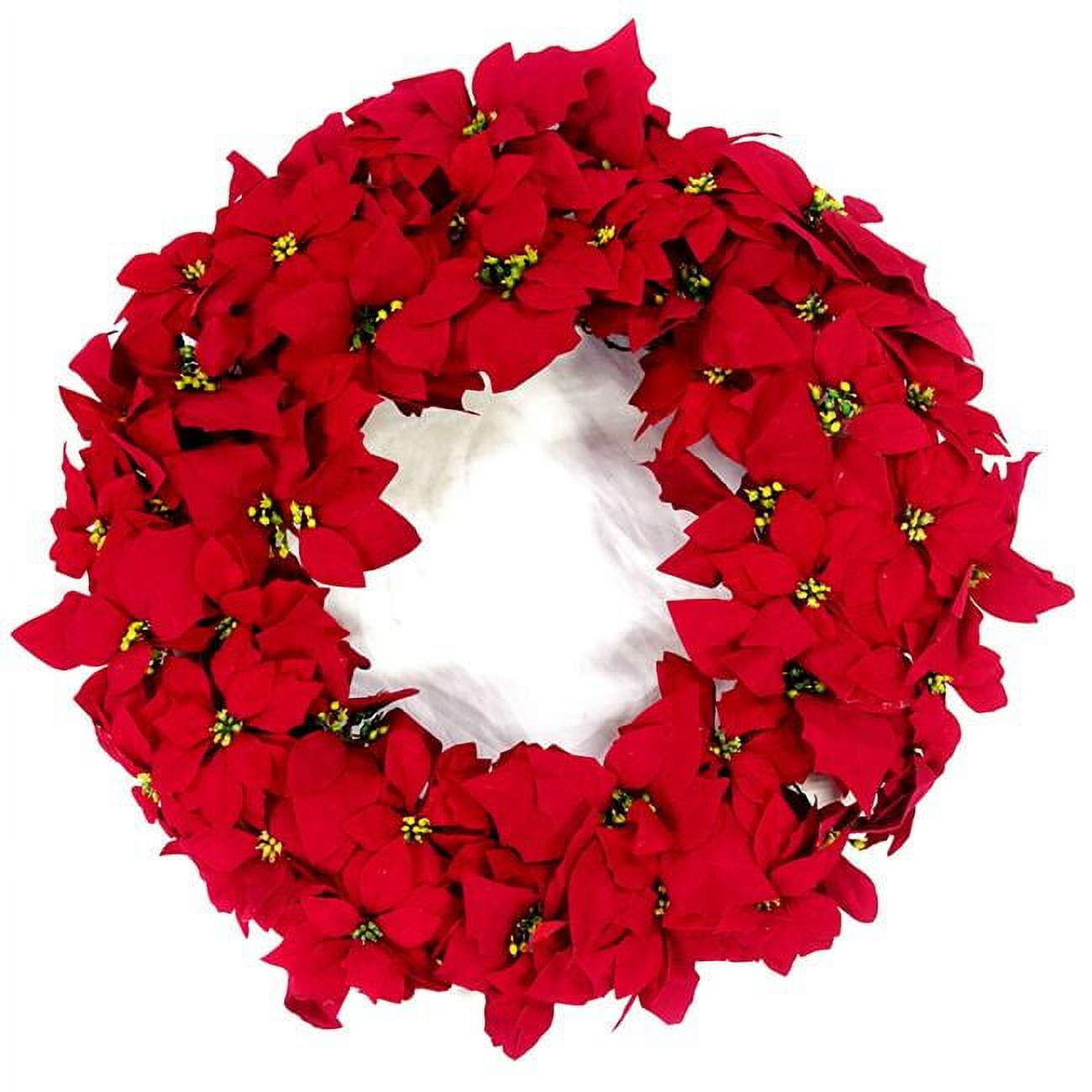 Picture of Celebrations 9071023 Poinsettia Wreath Indoor Christmas Decor&#44; Red