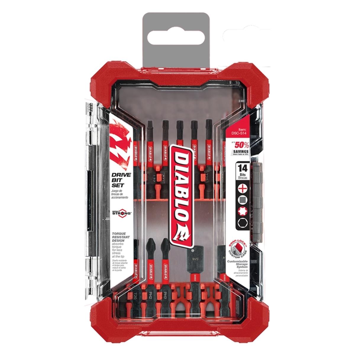 Diablo Tools Screwdriving Bit Set 14pc - DSC-S14