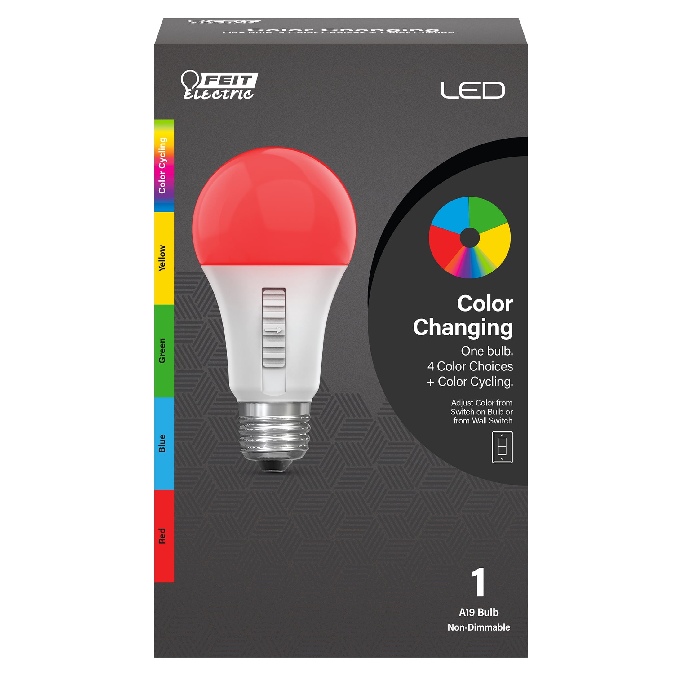 4.5W A19 E26 Party Bulb, Multi Color
