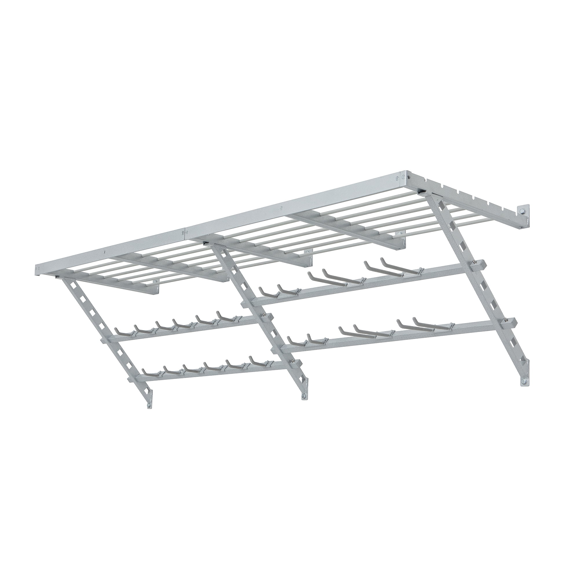 64 in. Wall Mounted Steel Shelf Kit, White