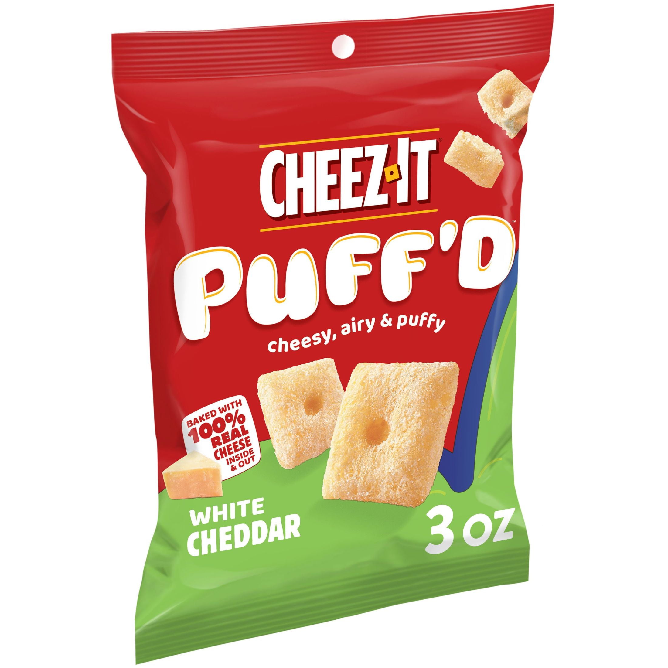 Picture of Cheese It Puff White Cheddar 6026954 3 oz Bagged Cheddar Crackers&#44; Pack of 6