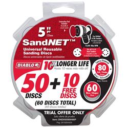 Picture of Diablo 1017385 5 in. 80 Grit Coarse Ceramic Blend Hook & Lock Sanding Disc&#44; Pack of 50