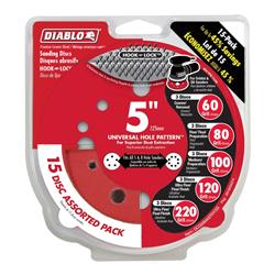 Picture of Diablo 1023333 5 x 5 in. Ceramic Blend Assorted Grit Assorted Drywall ROS Disk, Red