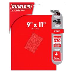 Picture of Diablo 1017495 9 x 11 in. 320 Grit Aluminum Oxide Sanding Sheet, Pack of 4