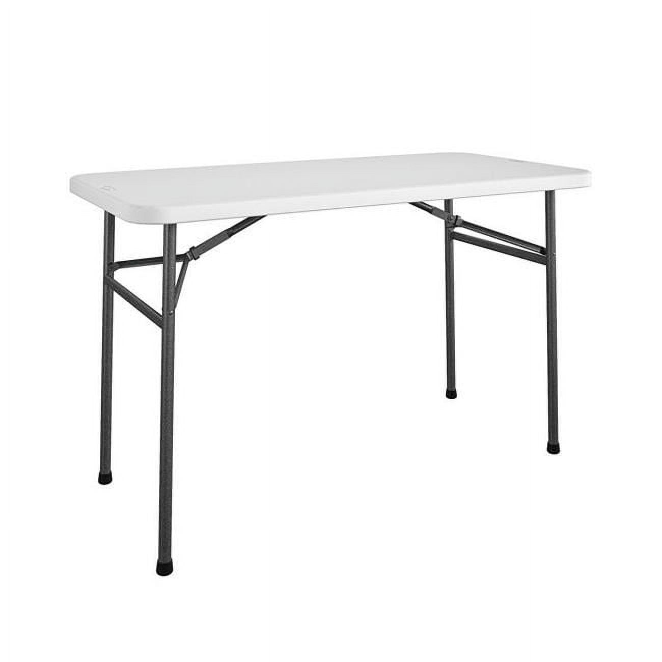 24.05 x 48 in. Casual Rectangular Folding Table, White