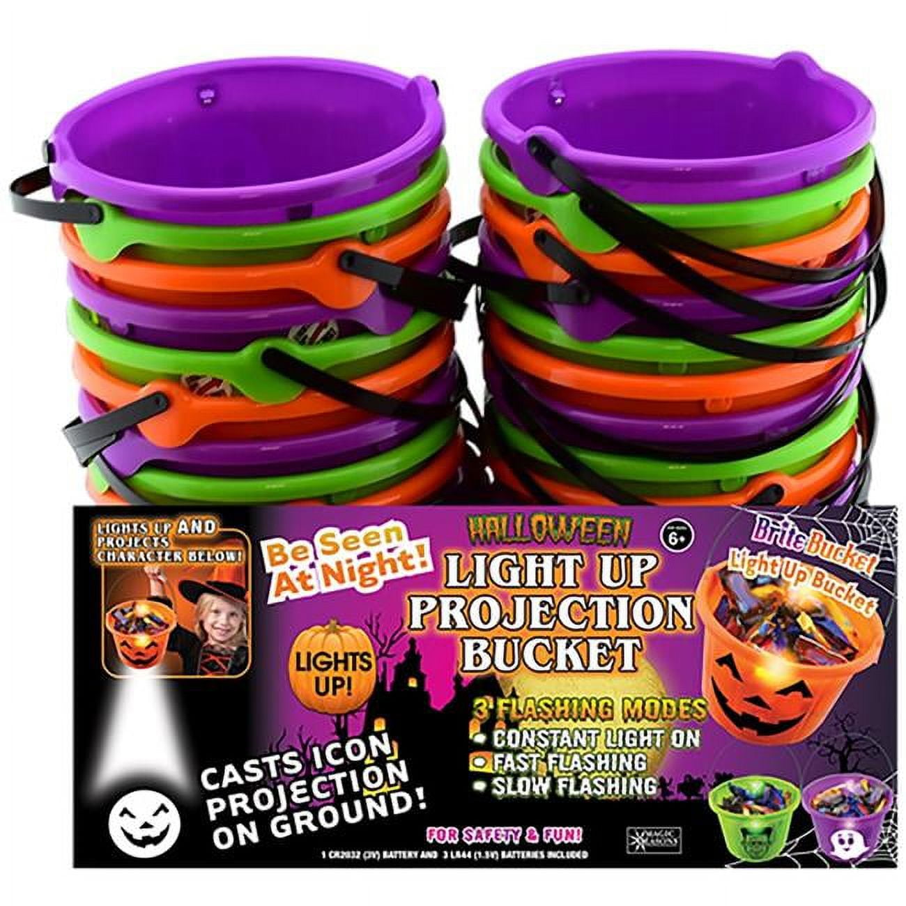 6772438 Magic Seasons Prelit Halloween Character Projection Bucket Accessory - Pack of 24