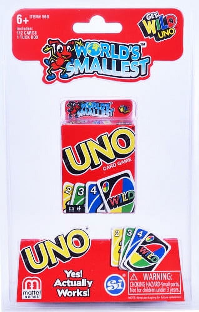 3 x 2 in. World Smallest Uno Card Game, Multi Color - 110 Piece