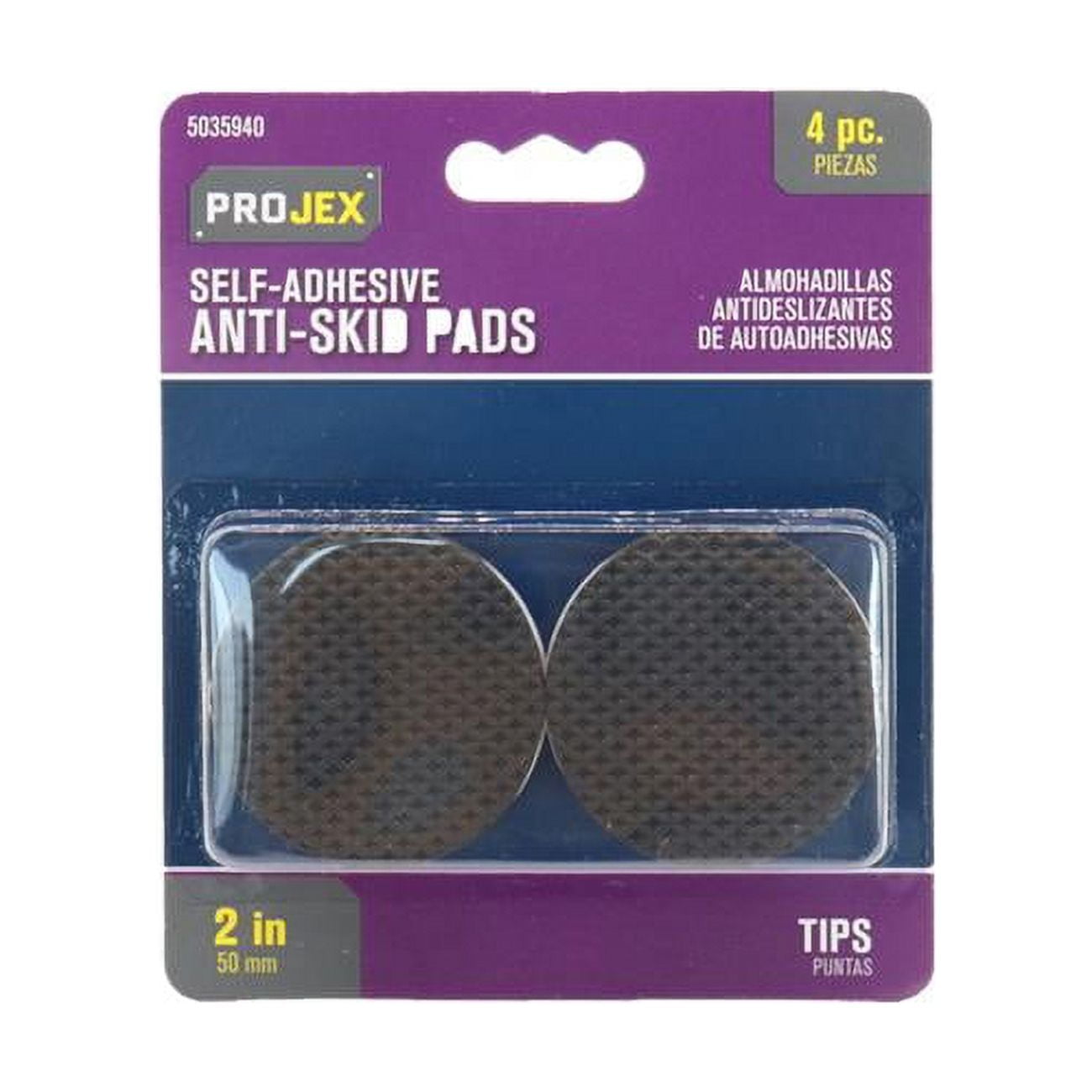 2 in. Rubber Self Adhesive Round Non Skid Pad, Pack of 4