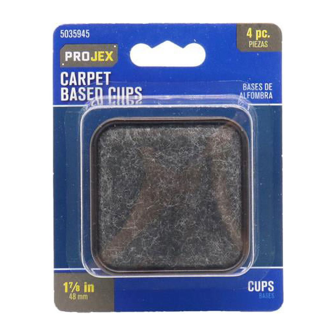 1.87 x 1.87 in. Plastic Square Caster Cup, Brown & Walnut - Pack of 4