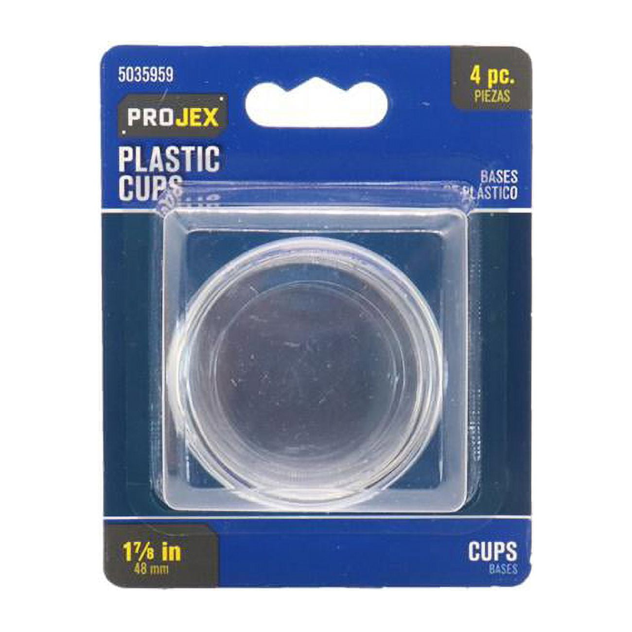 1.87 in. Plastic Round Caster Cup, Clear - Pack of 4