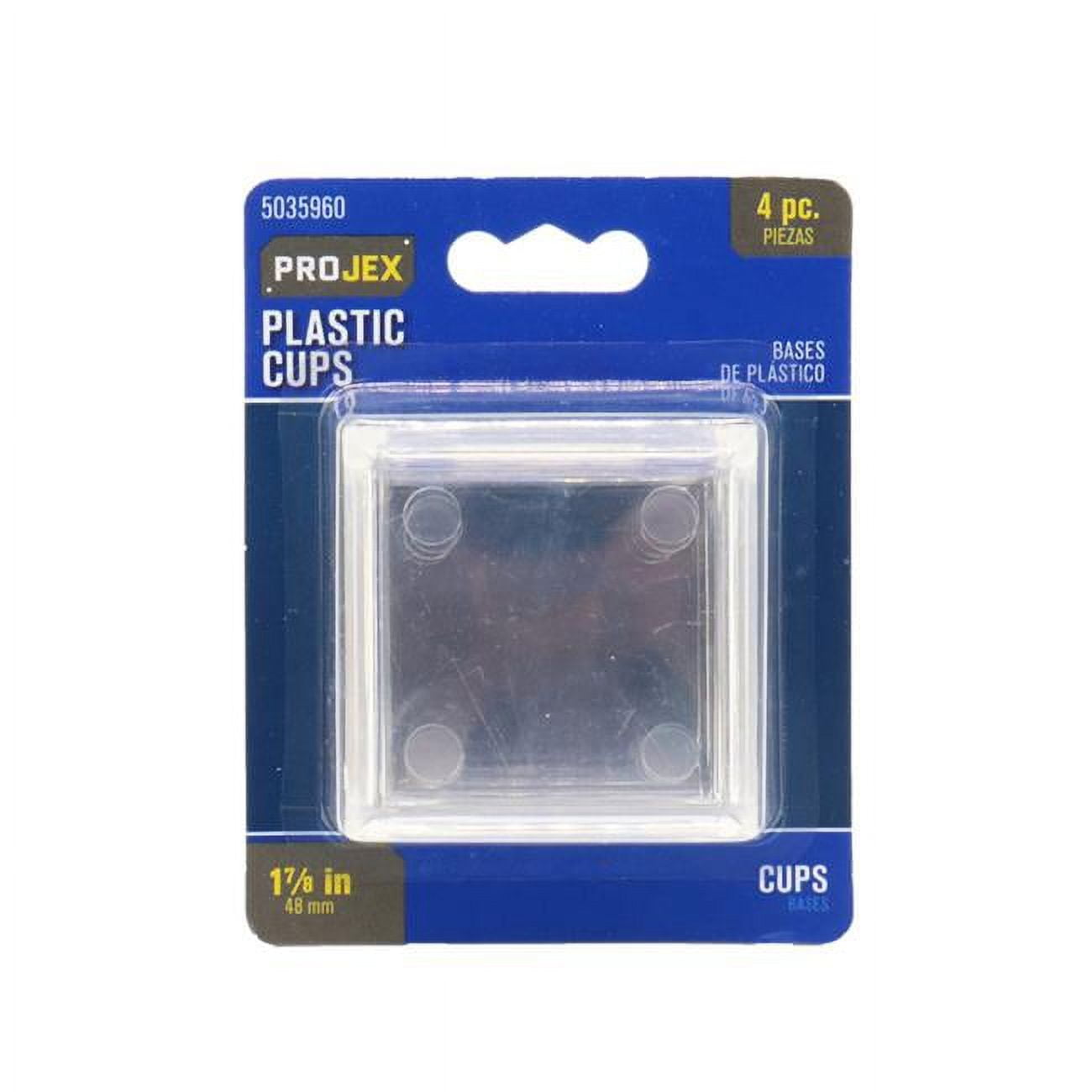 1.87 x 1.87 in. Plastic Square Caster Cup, Clear - Pack of 4