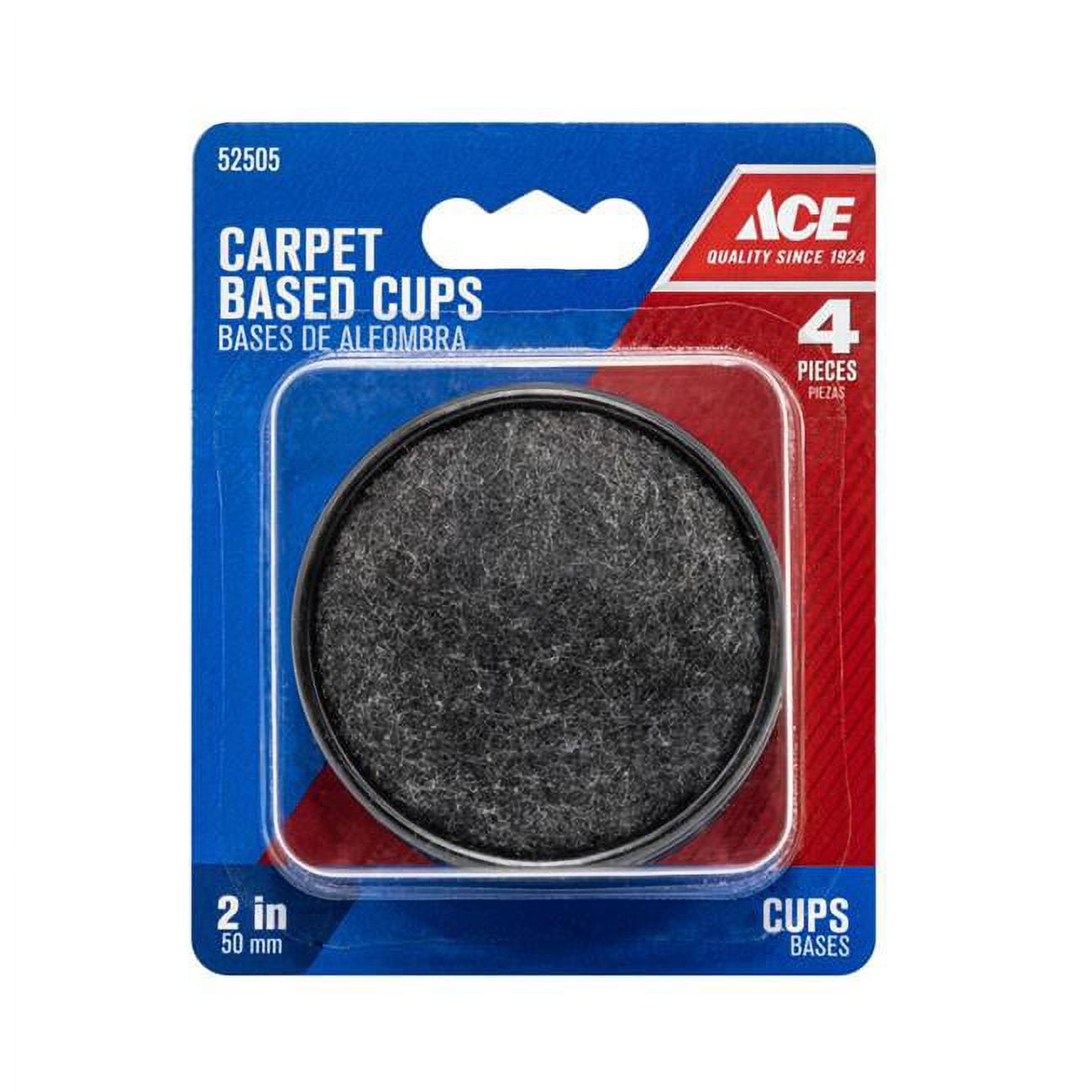 5035996 2 in. Plastic Round Caster Cup, Black - Pack of 4