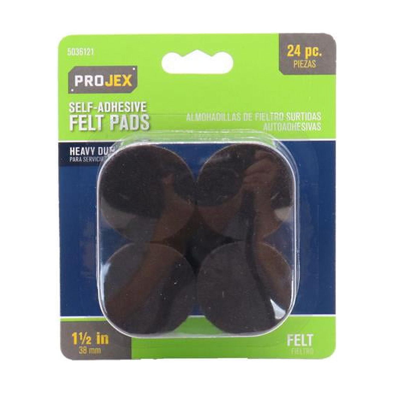 1.5 in. Felt Self Adhesive Protective Pad, Brown - Pack of 16