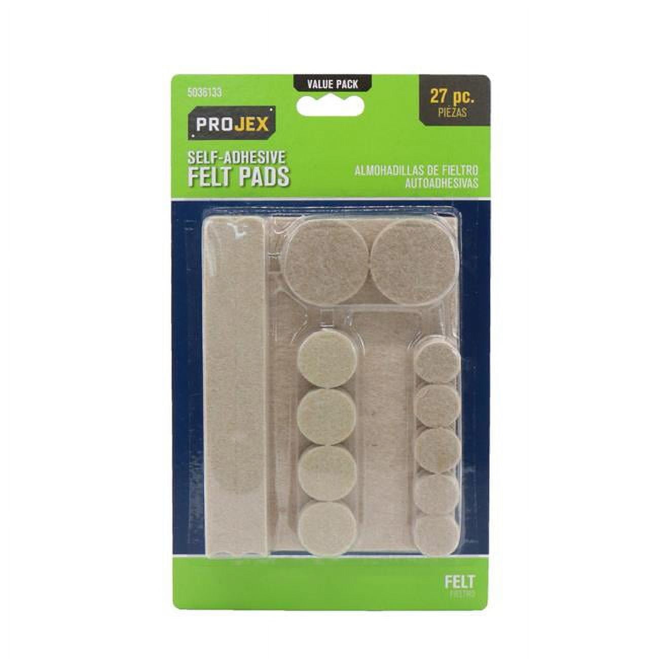 6 in. Felt Self Adhesive Surface Pad, Brown - Pack of 27