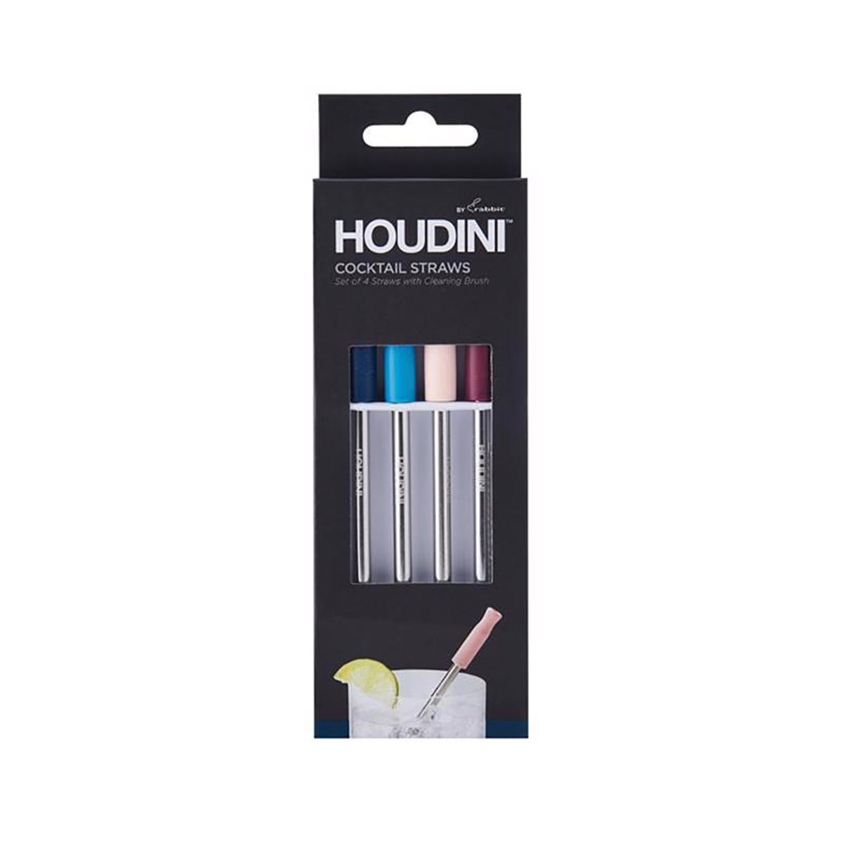 Picture of Houdini 6026516 Stainless Steel & Silicone Cocktail Straws, Assorted Color