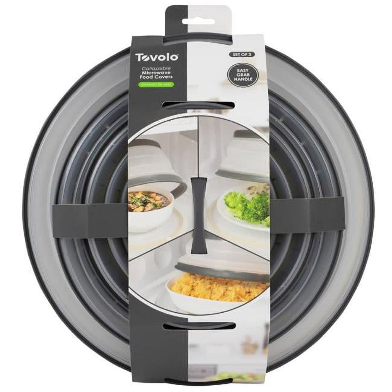 Picture of Tovolo 6026275 Plastic Microwave Collapsible Food Cover&#44; Grey & White - Pack of 3